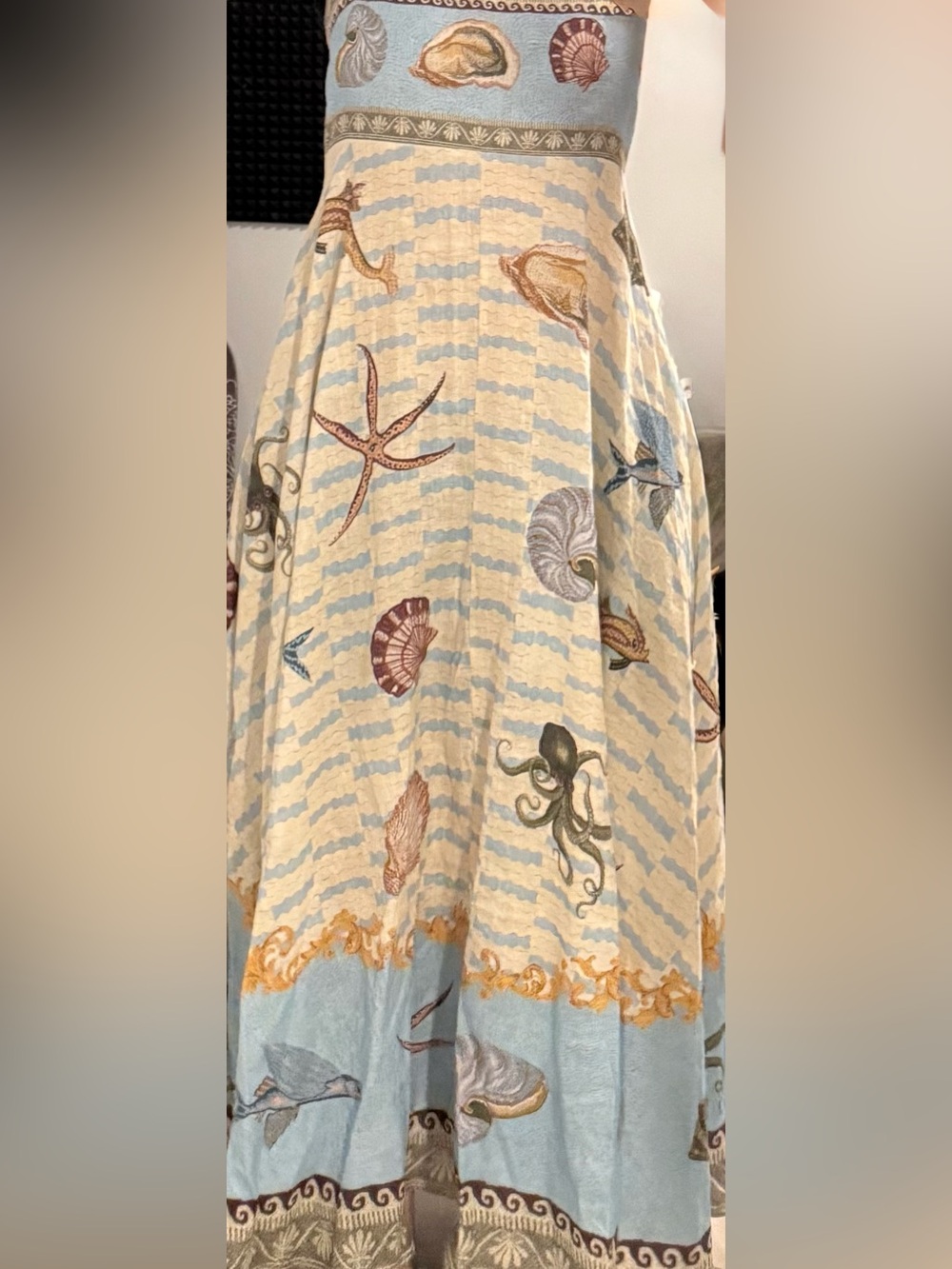 ALEMAIS Bath House Sundress Floral Midi Size with cool sea creatures US 6 AU 10